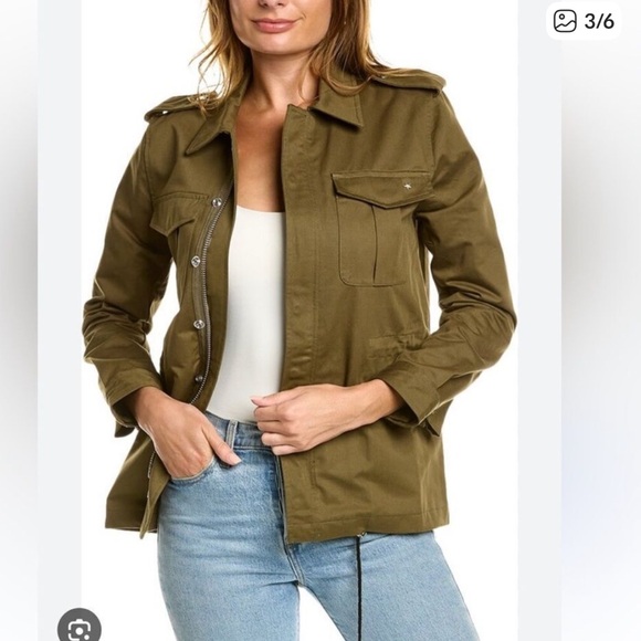 NWT $598 ZADIG and VOLTARE  Military Utility Jacket Back Graphic - Picture 2 of 6